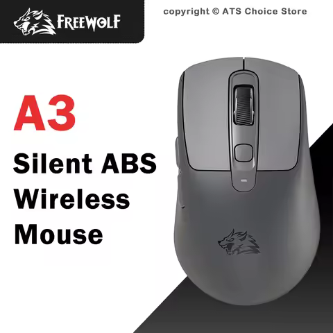 FREEWOLF A3 Wireless Silent Mouse Bluetooth Dual Mode 4000DPI 5-Level DPI Type-C Charging Ergonomic 