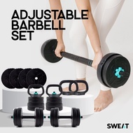 SWEAT - Adjustable Barbell Set 15KG | Barbell Gym Set - Weight Lifting Exercise Equipment Dumbbell K