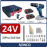 SONCO Cordless Impact Drill Screwdriver Hammer Drill 3 Mode 12v 18v 24v 36v 2 Speed With LED Light Work Multifunctional Electric Impact Cordless Drill High-power Lithium Bat-tery Wire-less Rechargeable Hand Drills Home DIY Electric Power Tools