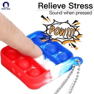 1PCS Small Square Squishy Keychain Pendant Silicone Decompression Finger Bubble Press Children's Gift Stress Relief Fidget Toys