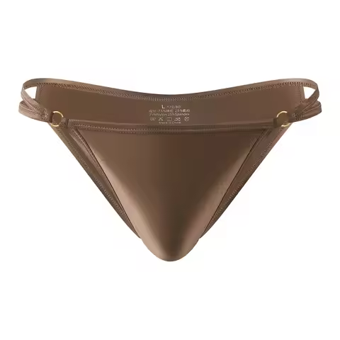 Shiny Satin Men\'s Briefs Low Rise U Pouch Underwear Tight Fit Half Wrapped Buttocks 75% Nylon 25% S