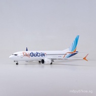 Dubai Airlines Boeing with wheels and lights737MAX Simulated Civil Aviation Passenger Airplane Model