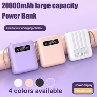 [SG] 20000mAh Portable Power Bank With 4 Cables Digital Display Powerbank Mini Power Bank