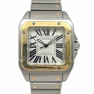 CARTIER Santos 100 LM W200728G 男士自動腕錶，不鏽鋼，黃金，已修