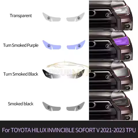 for TOYOTA HILUX INVINCIBLE SOFORT V 2021-2024 PPF TPU Smart Photochromic Headlight Protection Film 