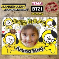 Print Banners|Banner|Children's Birthday/Birthday Backdrop - BT21 CHIMMY
