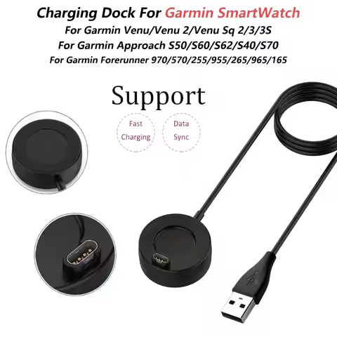 USB Charger Dock Compatible with Garmin Watches | for Vivoactive 6/5/4/3,Fenix 8/7/7S/7X/6/6S/6X/5/5