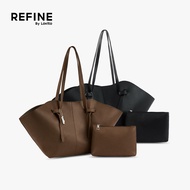 (Lovito Refine) Set of 2 Women Elegant Motherinlaw Top Handle Tote Bag Large Capacity Commuter Offic