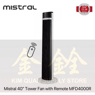 Mistral 40” Tower Fan with Remote Control MFD4000R [One Year Warranty]