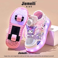 OvO Girls Heelysรองเท้า2024ฤดูร้อนเด็กใหม่รองเท้าRollerสองล้อที่มองไม่เห็นKuromiระเบิดRoller Skatesเ