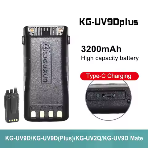 KG-UV9D Plus Replacement Battery Type-C Charging 7.4V 3200mAh High Capacity Battery for KG-UV9D KG-U