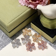 Full Diamond Earrings Clover van cleef
