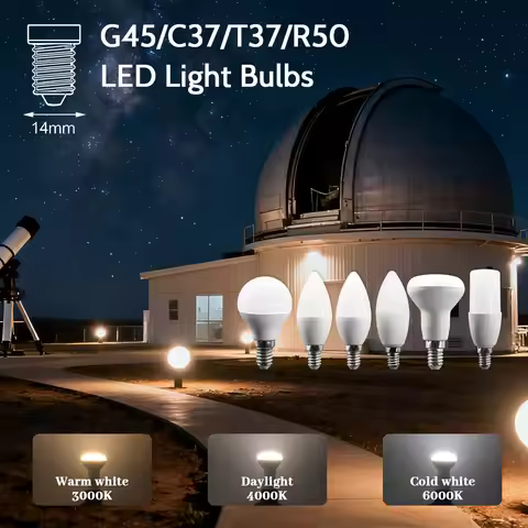 4pcs E14 LED Light Bulb 3W 7W 9W R50 T37 G45 C37 AC 220V 230V Eco-Friendly Lamp Non-Flicker Lighting