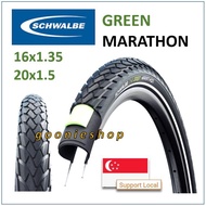 Schwalbe Marathon Green 16 20 Inch Foldable Bicycle Tyre