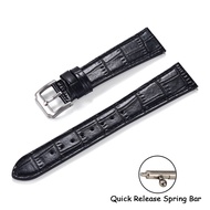 Premium Slub Pattern Leather Watch Strap 16mm 18mm 19mm 20mm 21mm 22mm Quick Release Strap Watch Acc