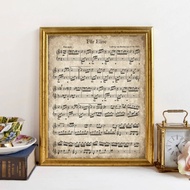 Fur Elise Vintage Sheet Music Poster Beethoven Classical Piano Music Print Christmas Song Decoration