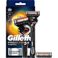 Gillette Proglide 5 Manual Razor Handle 1 + 2 Razor Blades / Direct From Korea