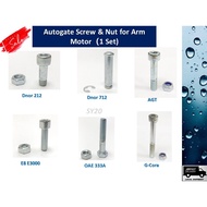 Autogate Screw &amp; Nut for Arm Motor - Dnor 212 / Dnor 712 / OAE 333A / E3000 / AGT 01 / 07, G-Cora 680 / TH 002 (1 set)