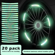 The New Luminous Car Wheel Hub Sticker High Reflective Stripe Tape for Motorcycle Bicycle Night Driving Safety Sticke Cover