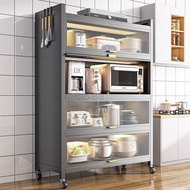 HY/💯ibKitchen Shelf Floor Multi-Layer Cabinet Locker Cupboard Storage Cabinet Multi-Functional Storage Cabinet Cupboard