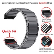 22mm 26mm High Quality Stainless Steel Magnetic Watchband Metal Wrist Band Quick Fit Strap For Garmin Fenix 7 7X 6 6X Pro 5 5X Plus 3 HR 2 Approach S70 S62 S60 Marq Epix Gen 2