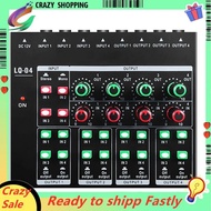 -LQ04 4-Channel Mixer 4-Channel Headphone Amplifier Sound Card Mixer Recording Interface with Dj Mix