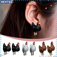 NEXTSS Hand Painted Chicken Earrings, Handmade  Animal Jewelry Funny Chicken Earrings, Cute Elegant 