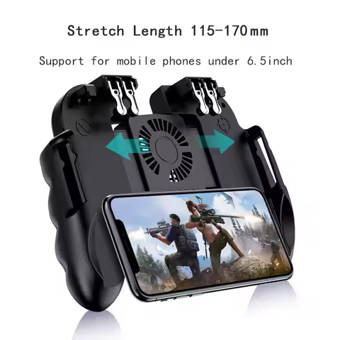PUBG controller with fan game controler pubg mobile game trigger fire button for iphone ios game con