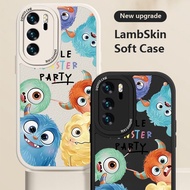 Fun Monster Cartoon Case for Huawei P50E P 40 Mate 40 50 30 20 Lite Nova 10 9 8 7 6 se 5 Pro Pro+ 4 3 i e 2 s Honor 70 60 50 30 20 Pro Phone Casing Anti fall Protector Cover