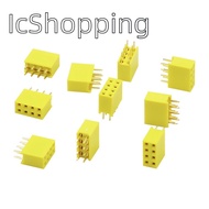 10pcs Color busbar 2*4P double row busbar yellow 2.54MM double row straight row busbar female socket