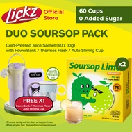 (Bundle of 60) LICKZ Soursop Lime Juice Sachets 60s – Light Detox | Clean & Glow Daily Drink + Free 