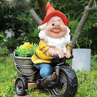 Cross-Border Bicycle Dwarf Flower Dwarf Courtyard Statue Garden Dwarf Decoration Sculpture Ornaments