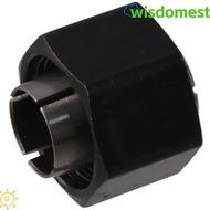 WISDOMEST Router Collet Replacement, Black 1/2" Router Fittings, Durable Silver M19 Steel Carving|co