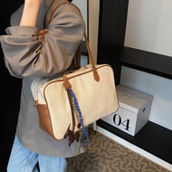 Large Capacity Canvas A4 Paper Shoulder Sling Bag Boston Bag Women's Handbag