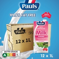 Pauls Skimmed Uht Milk, 1L X 12 (Halal)