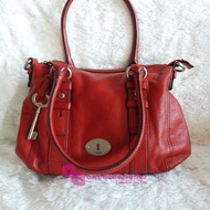 VGC Fossil Maddox Medium Satchel Bag Red No Talpan Defect