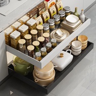 Kitchen Cabinet Dish Storage Rack Seasoning Pull Out Rack Kitchen Supplies Tableware Collection Rack