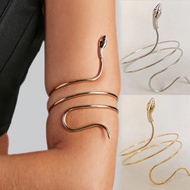 Punk Coiled Snake Armband Bracelet Gold Silver Spiral Up Cuff Armlet Bangle Retro Hollow Ornament Men Women Party Jewelry Gift