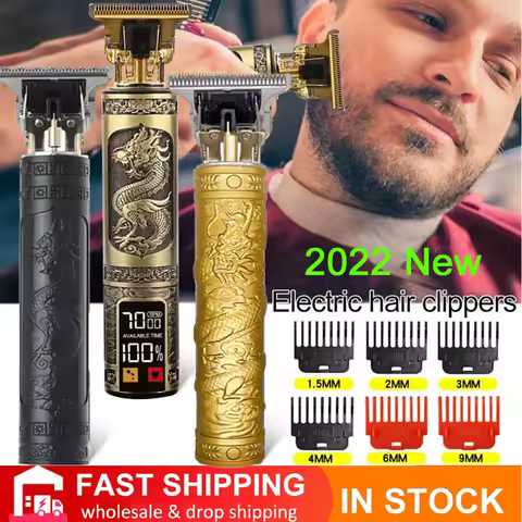 New 2022 Men's Electric Shaver Vintage T9 0mm Hair Cutting Machine Beard Trimmer Hair Clipper For Me