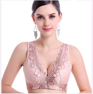 [38/85~44/100D] Women 3/4 Coverage Plus size Side Support  Without Wire Thin Cup Underwear Bra