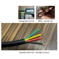 5 Mét Dây Điện Lõi Đồng 0.3mm2 Tín Hiệu PVC 22AWG Cáp Nguồn Điện 2 / 3 / 4 / 5 / 6 Lõi
