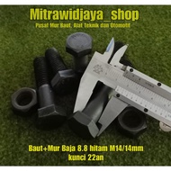 MESIN 8.8 steel bolts, 22 key, M14 steel bolts, 22an key bolts, length 3cm 4cm 5cm 6cm 7cm 8cm 9cm 1