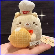 ZY1 Sumikko Gurashi x Mister Donut Neko Plushie Tenori Mini Stuffed Toy Chef Hat Doll Cute Bag Charm