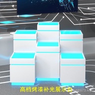 Table Hexagonal Display Cabinet Commercial Round Luminous Exhibition Cabinet Baking Exhibition Hall 