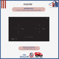 Mayer MMIHB752CS 75cm 2 Zone Hybrid Hob with Slider