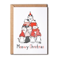 [Coisíní] Christmas Card - Christmas Cat Tree Card - Meowy Christmas Cat Greeting Card - Christmas C