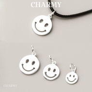 Smiley face silver Charm C9500, 925 silver - Smiley face symbol pendant - Charmy