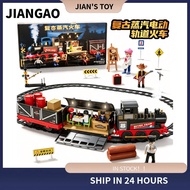 Y196 Retro Steam Train Electric Toy Set Track Train Charging Train Play House Boy Day 6 Gift