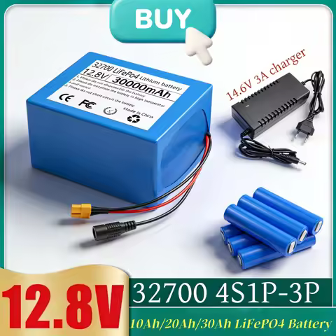 32700 Lifepo4 4S Battery Pack 12.8V 10~30Ah with Balanced BMS for Electric Boat and Uninterrupted Po