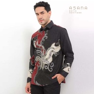 KEMEJA Asta Long Sleeve Batik Asana Shirt - Maroon
